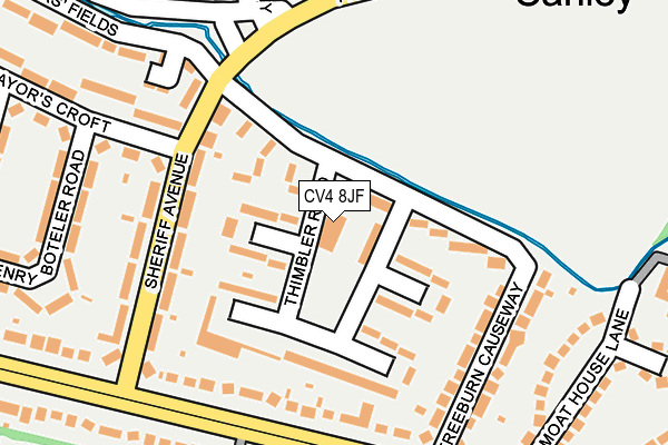CV4 8JF map - OS OpenMap – Local (Ordnance Survey)