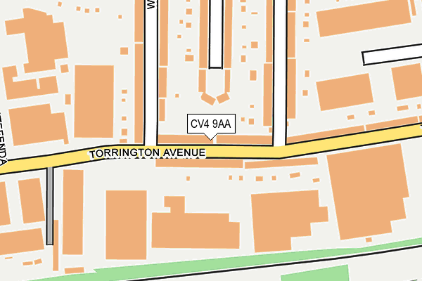 CV4 9AA map - OS OpenMap – Local (Ordnance Survey)