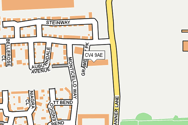 CV4 9AE map - OS OpenMap – Local (Ordnance Survey)