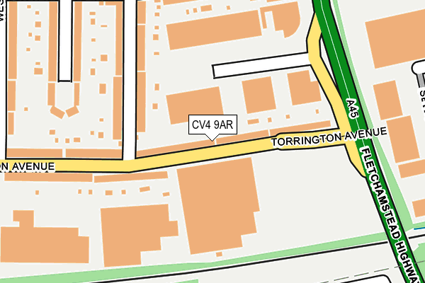 CV4 9AR map - OS OpenMap – Local (Ordnance Survey)