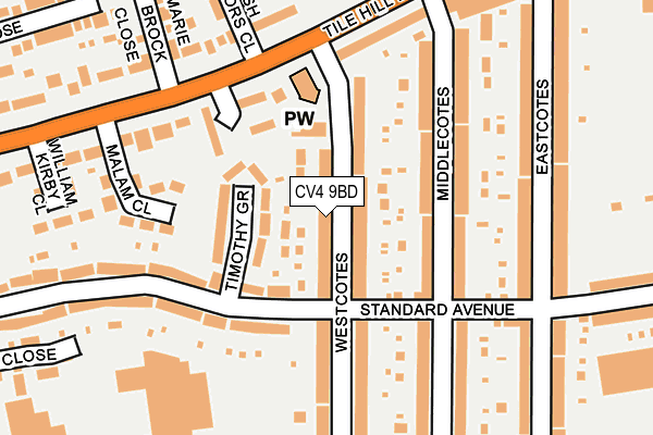 CV4 9BD map - OS OpenMap – Local (Ordnance Survey)