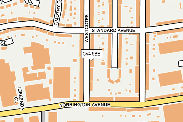 CV4 9BE map - OS OpenMap – Local (Ordnance Survey)