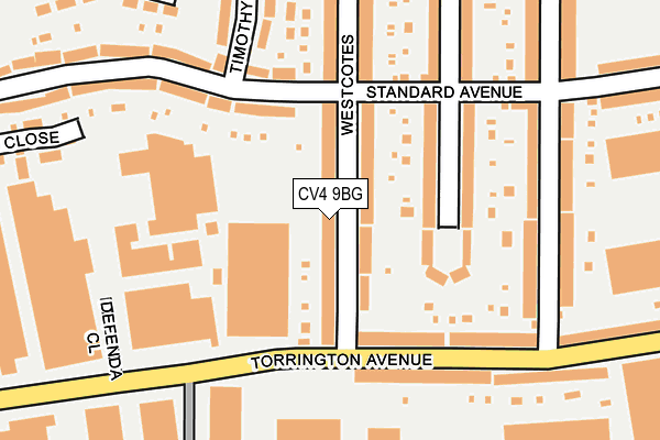 CV4 9BG map - OS OpenMap – Local (Ordnance Survey)