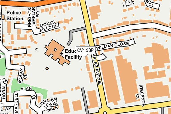 CV4 9BP map - OS OpenMap – Local (Ordnance Survey)