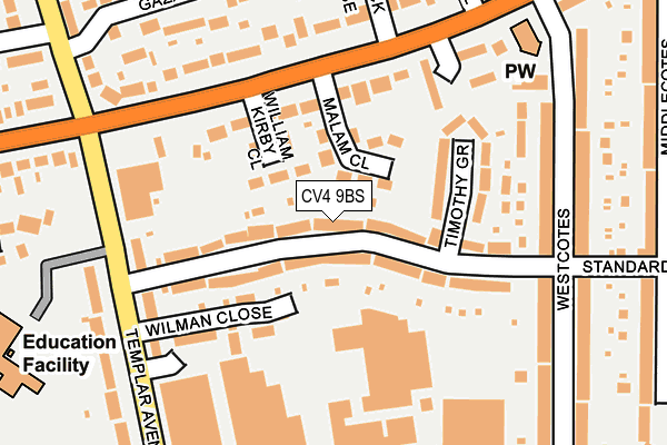 CV4 9BS map - OS OpenMap – Local (Ordnance Survey)