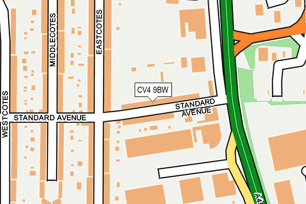 CV4 9BW map - OS OpenMap – Local (Ordnance Survey)
