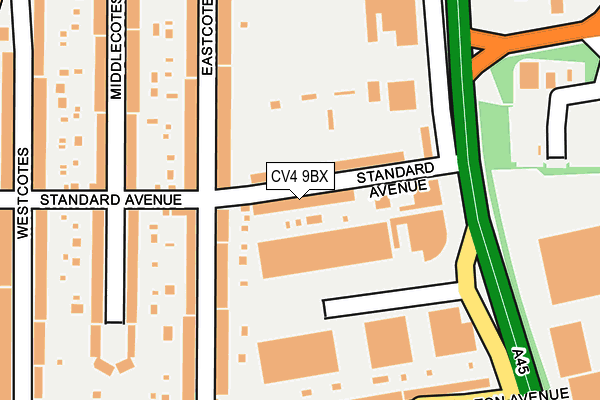 CV4 9BX map - OS OpenMap – Local (Ordnance Survey)