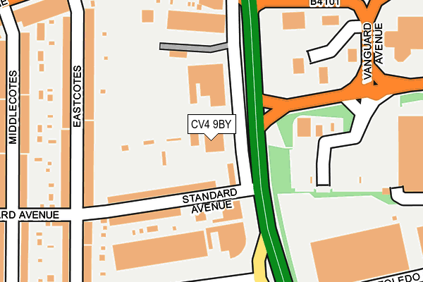 CV4 9BY map - OS OpenMap – Local (Ordnance Survey)