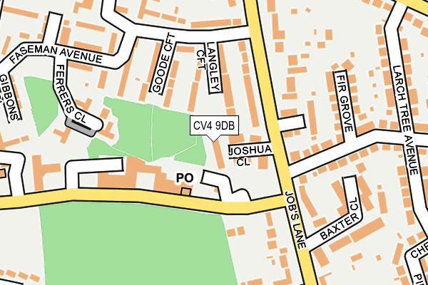 CV4 9DB map - OS OpenMap – Local (Ordnance Survey)