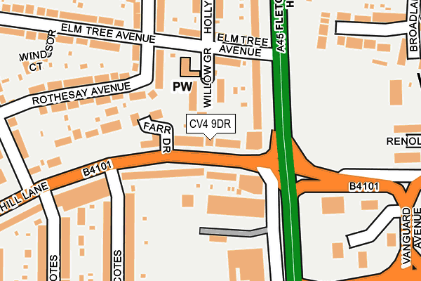CV4 9DR map - OS OpenMap – Local (Ordnance Survey)
