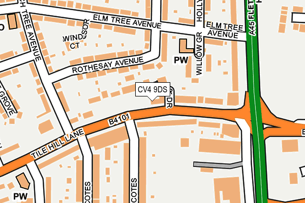 CV4 9DS map - OS OpenMap – Local (Ordnance Survey)
