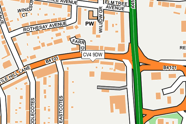 CV4 9DW map - OS OpenMap – Local (Ordnance Survey)