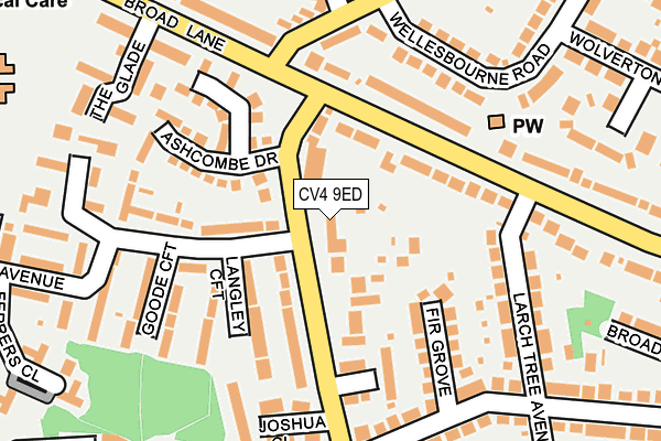 CV4 9ED map - OS OpenMap – Local (Ordnance Survey)