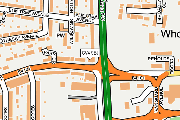CV4 9EJ map - OS OpenMap – Local (Ordnance Survey)