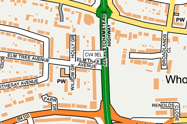 CV4 9EL map - OS OpenMap – Local (Ordnance Survey)