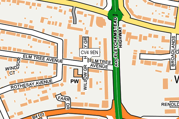 CV4 9EN map - OS OpenMap – Local (Ordnance Survey)