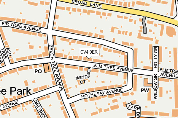 CV4 9ER map - OS OpenMap – Local (Ordnance Survey)
