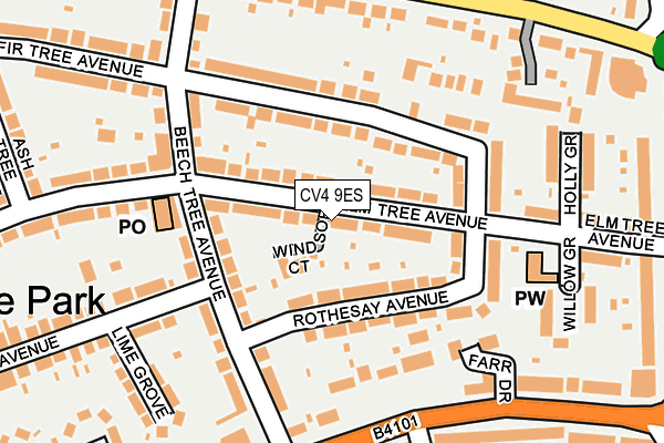 CV4 9ES map - OS OpenMap – Local (Ordnance Survey)