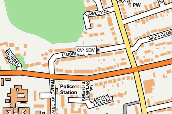 CV4 9EW map - OS OpenMap – Local (Ordnance Survey)