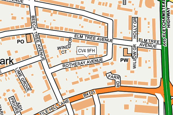 CV4 9FH map - OS OpenMap – Local (Ordnance Survey)