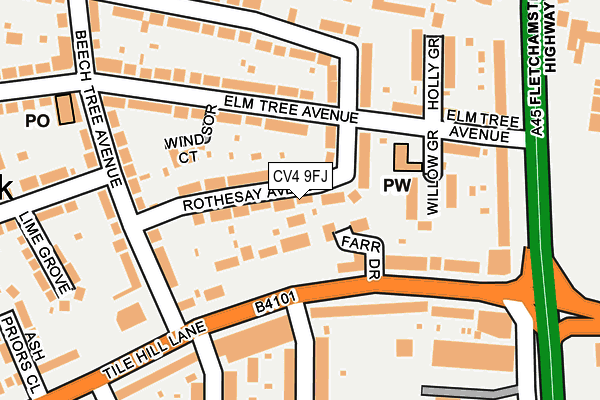 CV4 9FJ map - OS OpenMap – Local (Ordnance Survey)