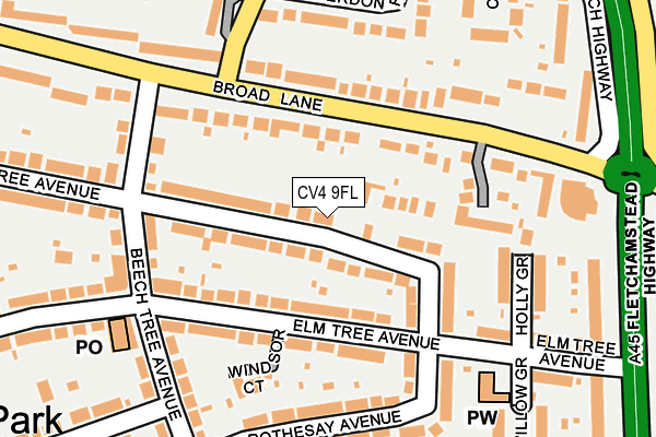 CV4 9FL map - OS OpenMap – Local (Ordnance Survey)