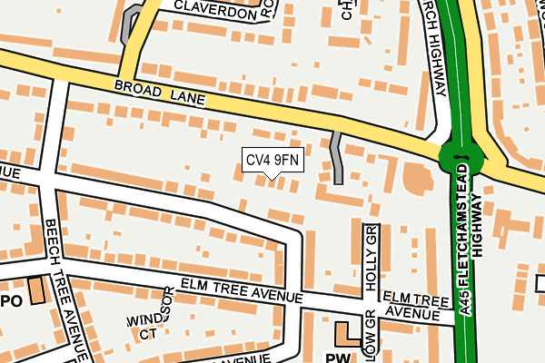CV4 9FN map - OS OpenMap – Local (Ordnance Survey)