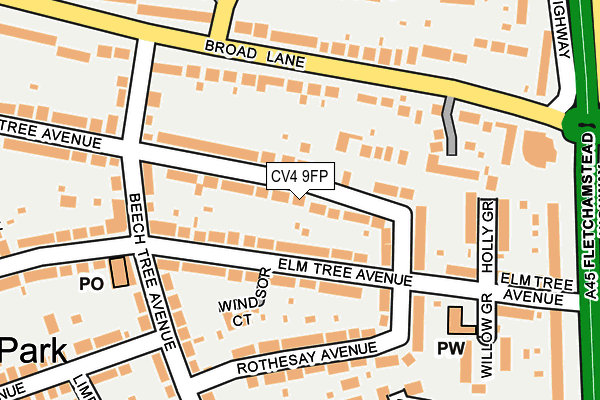 CV4 9FP map - OS OpenMap – Local (Ordnance Survey)