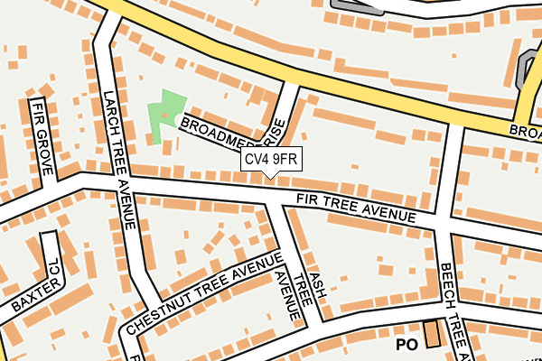 CV4 9FR map - OS OpenMap – Local (Ordnance Survey)