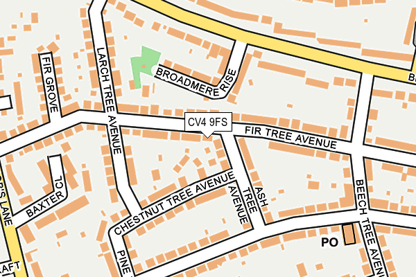 CV4 9FS map - OS OpenMap – Local (Ordnance Survey)