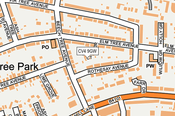 CV4 9GW map - OS OpenMap – Local (Ordnance Survey)