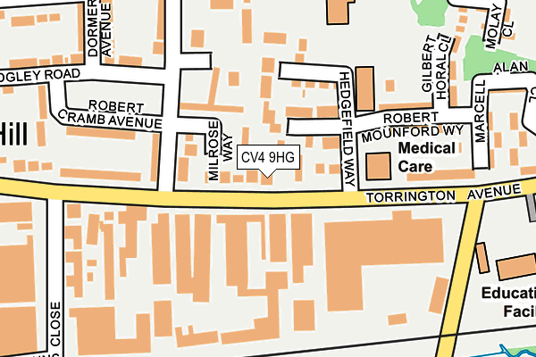 CV4 9HG map - OS OpenMap – Local (Ordnance Survey)