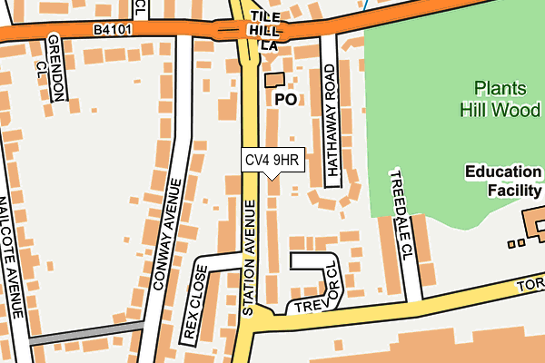CV4 9HR map - OS OpenMap – Local (Ordnance Survey)