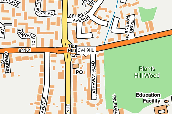 CV4 9HU map - OS OpenMap – Local (Ordnance Survey)