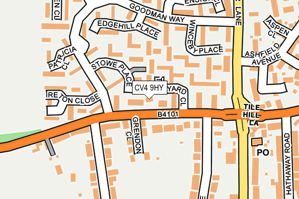 CV4 9HY map - OS OpenMap – Local (Ordnance Survey)