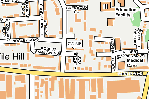 CV4 9JF map - OS OpenMap – Local (Ordnance Survey)