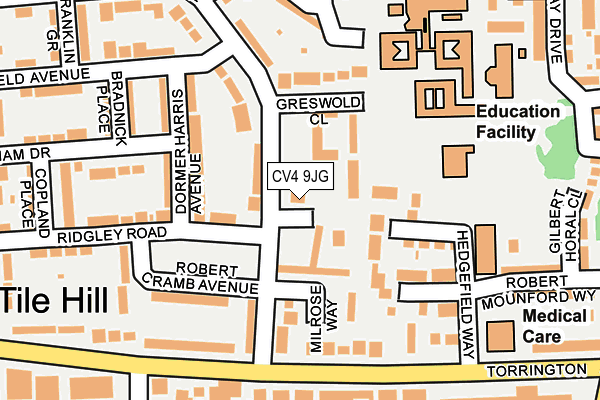 CV4 9JG map - OS OpenMap – Local (Ordnance Survey)