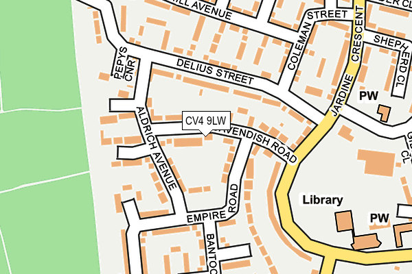 CV4 9LW map - OS OpenMap – Local (Ordnance Survey)