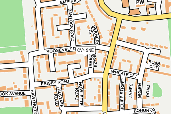 CV4 9NE map - OS OpenMap – Local (Ordnance Survey)