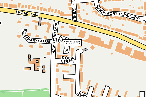 CV4 9PD map - OS OpenMap – Local (Ordnance Survey)