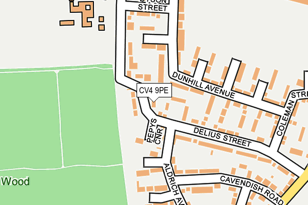 CV4 9PE map - OS OpenMap – Local (Ordnance Survey)
