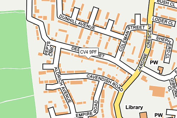 CV4 9PF map - OS OpenMap – Local (Ordnance Survey)