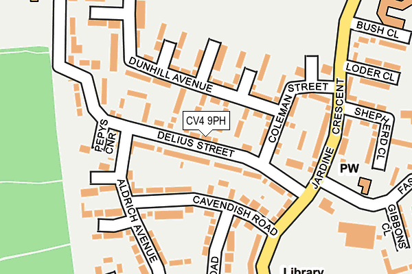 CV4 9PH map - OS OpenMap – Local (Ordnance Survey)