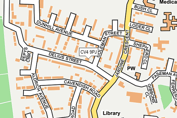 CV4 9PJ map - OS OpenMap – Local (Ordnance Survey)