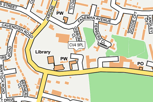 CV4 9PL map - OS OpenMap – Local (Ordnance Survey)