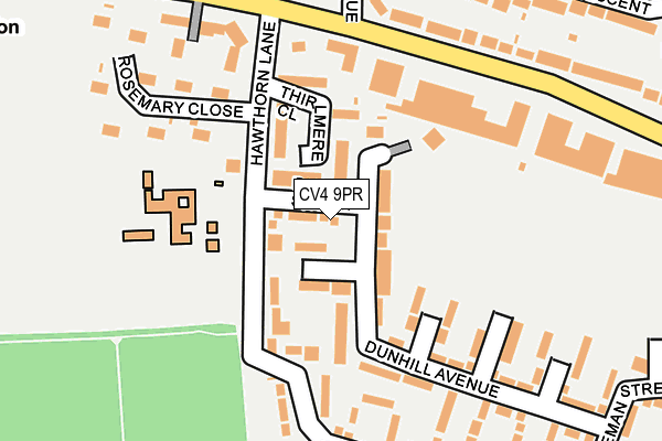 CV4 9PR map - OS OpenMap – Local (Ordnance Survey)