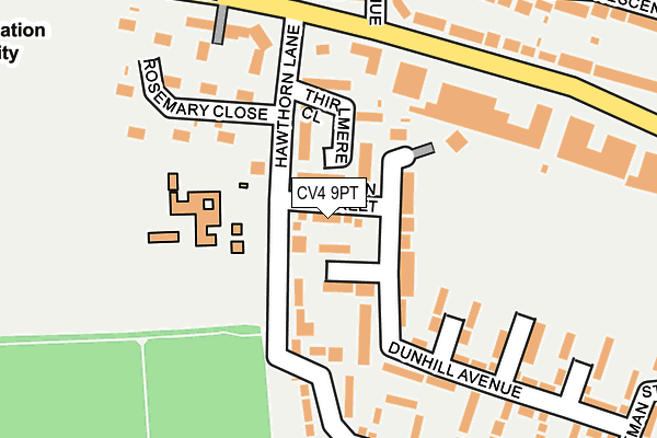 CV4 9PT map - OS OpenMap – Local (Ordnance Survey)