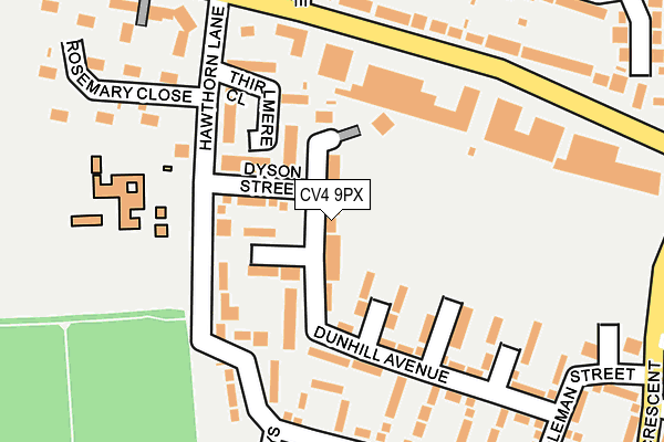 CV4 9PX map - OS OpenMap – Local (Ordnance Survey)