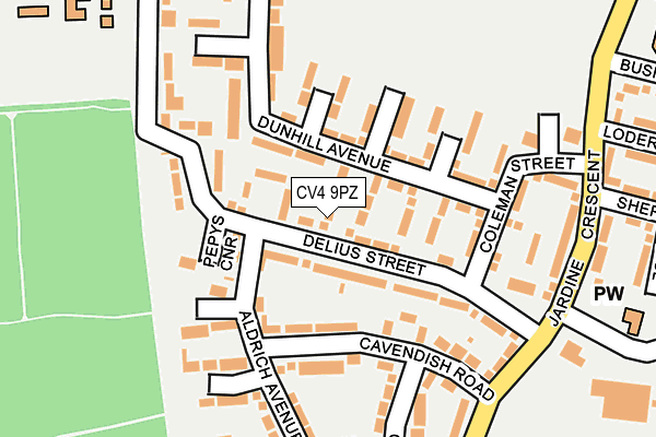 CV4 9PZ map - OS OpenMap – Local (Ordnance Survey)