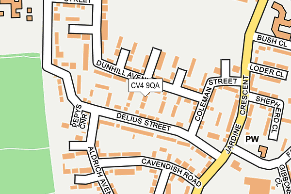 CV4 9QA map - OS OpenMap – Local (Ordnance Survey)
